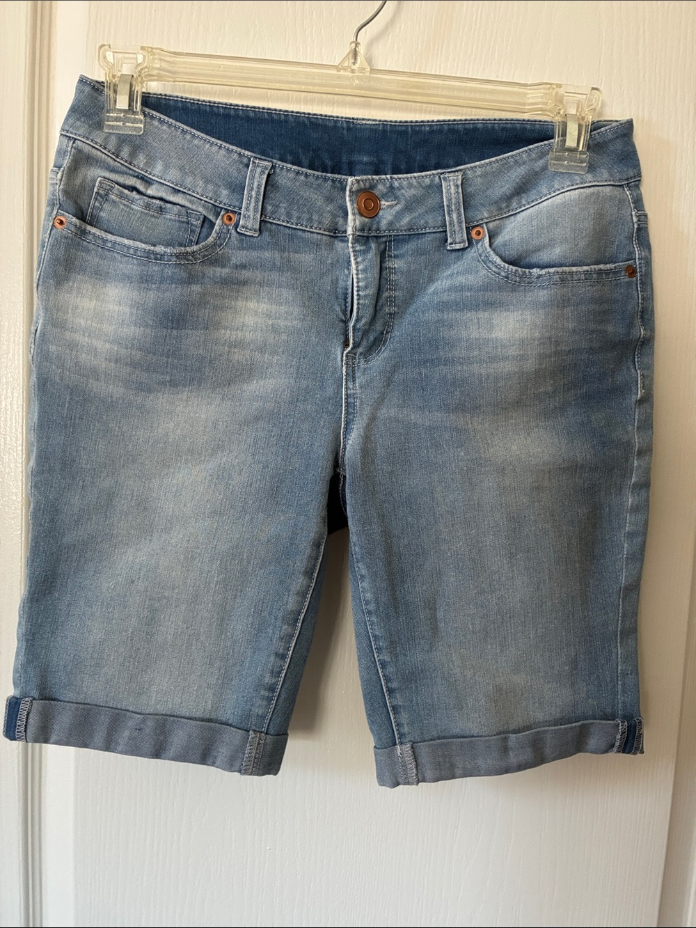 Time and Tru Light Blue Denim Bermuda Shorts